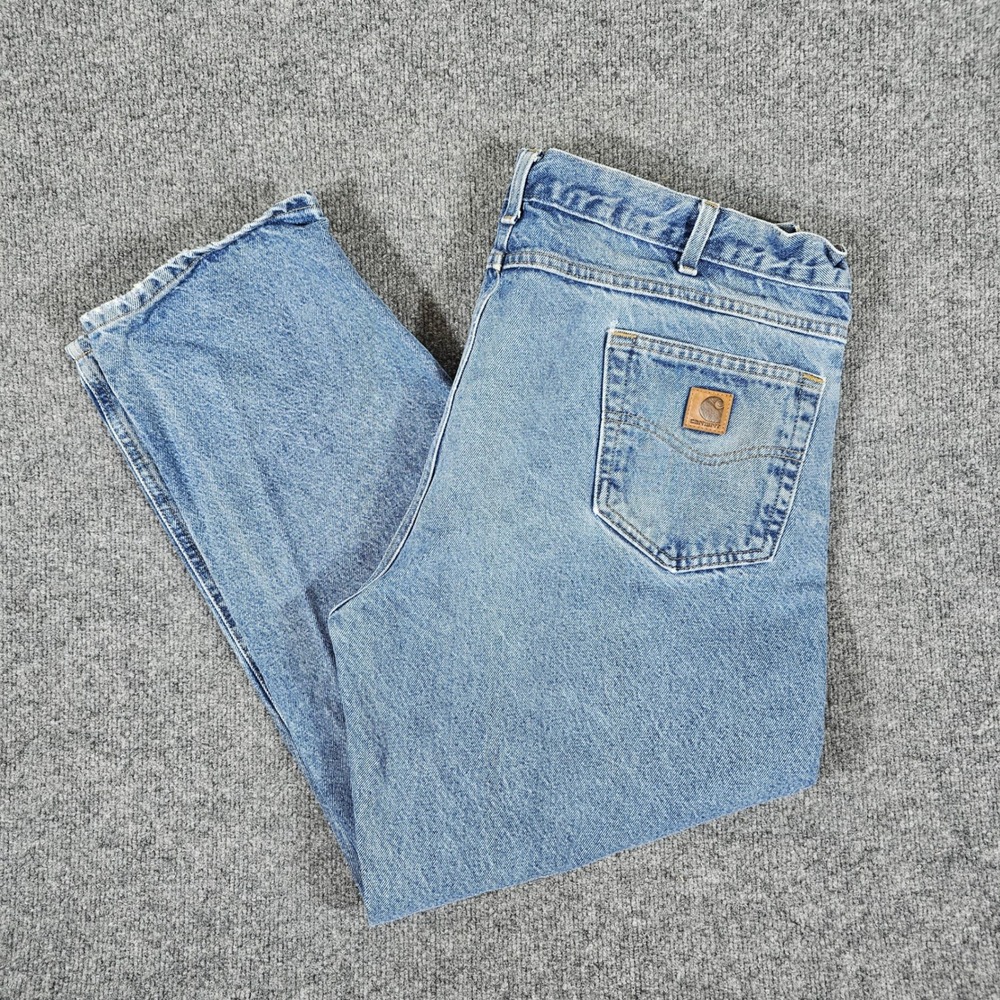 Y2K Baggy Carhartt Denim Jeans Light Wash Tagged Size 42x30 Actual 38x29